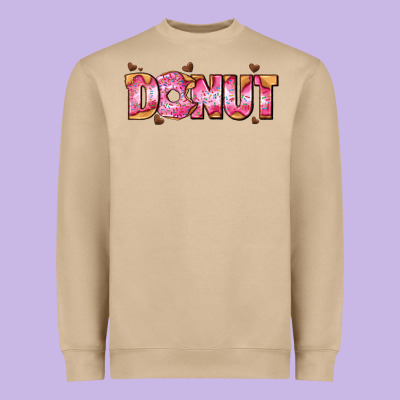 Donut With Donut And Hearts Heavyweight Sweatshirt Designed By Adodesignshop