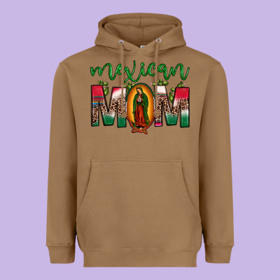 Mexican Mom Our Lady Of Guadalupe Leopard Heavyweight Hoodie Designed By Jahusdesignshop