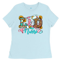 Baby Blue labor and delivery nurse Ladies Tee - OliviaCreatesArt