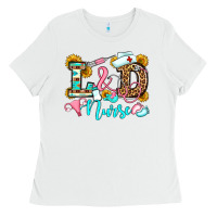White labor and delivery nurse Ladies Tee - OliviaCreatesArt