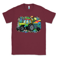 Burgundy Autism farm tractor Classic Tee - CowGirlArtShop