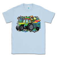Dusty Blue Autism farm tractor Classic Tee - CowGirlArtShop