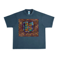 Midnight Navy Leopard mama Urban Heavy Tee - FaDigitalArtStudio
