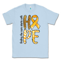 Dusty Blue finding the cure starts with hope childhood cancer awareness Classic Tee - Jasminsmagicworld