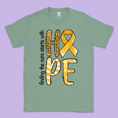 Finding The Cure Starts With Hope Childhood Cancer Awareness Classic Tee Designed By Jasminsmagicworld