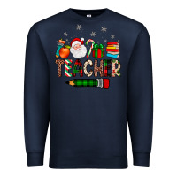 Navy teacher Christmas Premium Sweatshirt - JahusDesignShop