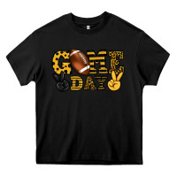 Black Game day yellow and black team color Heavy Core Tee - HowdyJamesFarm