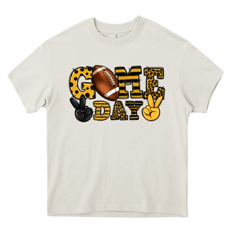 Game Day Yellow And Black Team Color Heavy Core Tee by HowdyJamesFarm | Teevron