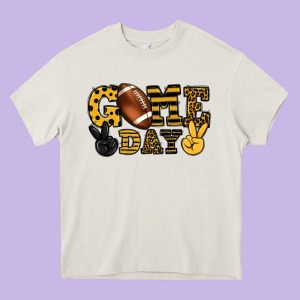 Game Day Yellow And Black Team Color Heavy Core Tee Designed By Howdyjamesfarm