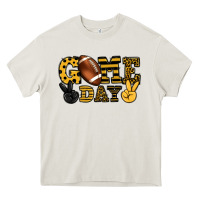 Cream Game day yellow and black team color Heavy Core Tee - HowdyJamesFarm