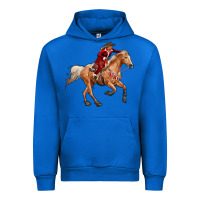 Cobalt Western Christmas Cowgirl On The Horse Urban Hoodie - RanaPortraitStore