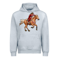 Heather Grey Western Christmas Cowgirl On The Horse Urban Hoodie - RanaPortraitStore