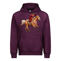Mauve Wine Western Christmas Cowgirl On The Horse Urban Hoodie - RanaPortraitStore