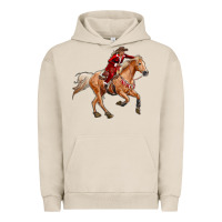 Pigment French Oak Western Christmas Cowgirl On The Horse Urban Hoodie - RanaPortraitStore