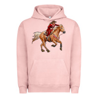 Pigment Salmon Western Christmas Cowgirl On The Horse Urban Hoodie - RanaPortraitStore