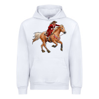 White Western Christmas Cowgirl On The Horse Urban Hoodie - RanaPortraitStore