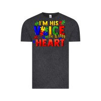 Vintage Black I'm his voice he is my heart Vintage Tee - FaDigitalArtStudio