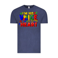 Vintage Denim I'm his voice he is my heart Vintage Tee - FaDigitalArtStudio