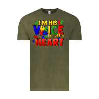 Vintage Olive I'm his voice he is my heart Vintage Tee - FaDigitalArtStudio