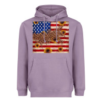 Lavender American flag leopard sunflower Heavyweight Hoodie - JahusDesignShop