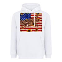 White American flag leopard sunflower Heavyweight Hoodie - JahusDesignShop