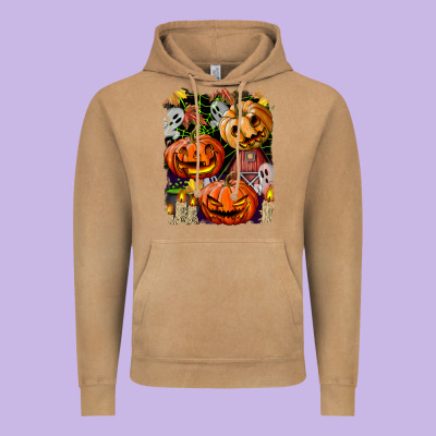 Halloween Pumpkins Vintage Hoodie Designed By Bundleandbundleshop