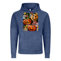 Vintage Denim Halloween Pumpkins Vintage Hoodie - BundleAndBundleShop