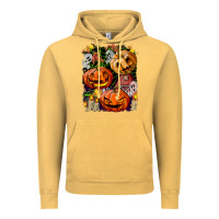 Vintage Mustard Halloween Pumpkins Vintage Hoodie - BundleAndBundleShop