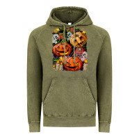 Vintage Olive Halloween Pumpkins Vintage Hoodie - BundleAndBundleShop