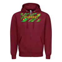 Burgundy leopar and cowhide with cheers Zipper Hoodie - AdoDesignShop