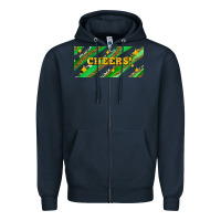 Navy leopar and cowhide with cheers Zipper Hoodie - AdoDesignShop