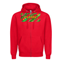 Red leopar and cowhide with cheers Zipper Hoodie - AdoDesignShop