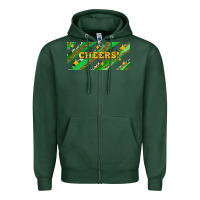 Sports Green leopar and cowhide with cheers Zipper Hoodie - AdoDesignShop