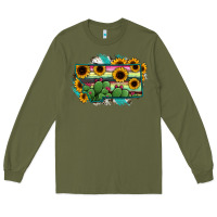 Army Green Montana Map Sunflower Cactus Serape Long Sleeve Tee - RanaPortraitStore