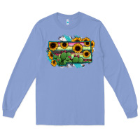 Colony Blue Montana Map Sunflower Cactus Serape Long Sleeve Tee - RanaPortraitStore