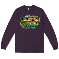 Plum Montana Map Sunflower Cactus Serape Long Sleeve Tee - RanaPortraitStore