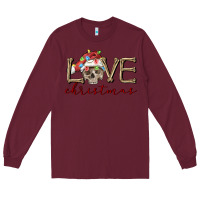 Burgundy skull love christmas Long Sleeve Tee - FaDigitalArtStudio