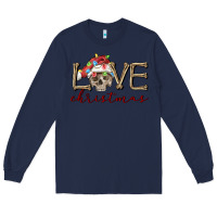 Navy skull love christmas Long Sleeve Tee - FaDigitalArtStudio