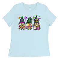 Baby Blue mardi gras gnomes Ladies Tee - OliviaCreatesArt
