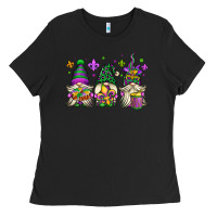 Black mardi gras gnomes Ladies Tee - OliviaCreatesArt