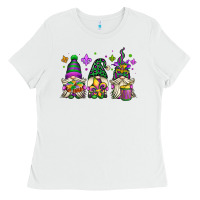 White mardi gras gnomes Ladies Tee - OliviaCreatesArt