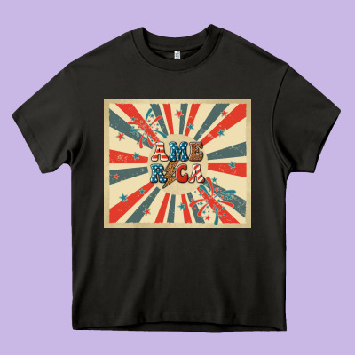 Retro America Heavy Core Tee Designed By Tumblerdesignbyshophia