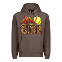 Coffee Love My Girl Softball Premium Hoodie - LillyAllenDesigns