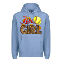Colony Blue Love My Girl Softball Premium Hoodie - LillyAllenDesigns