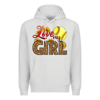 Dove Grey Love My Girl Softball Premium Hoodie - LillyAllenDesigns