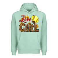 Seafoam Love My Girl Softball Premium Hoodie - LillyAllenDesigns