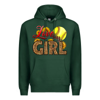 Sports Green Love My Girl Softball Premium Hoodie - LillyAllenDesigns
