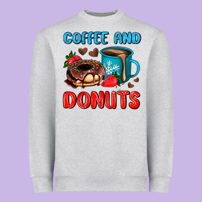 Coffee And Donuts Heavyweight Sweatshirt Designed By Adodesignshop