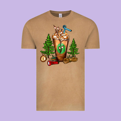 Camping Cold Drink Frappe Vintage Tee Designed By Fadigitalartstudio