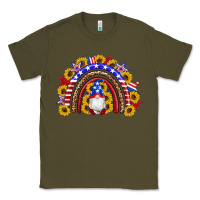 Army Green american flag gnomes sunflowers rainbow Classic Tee - Artiststas